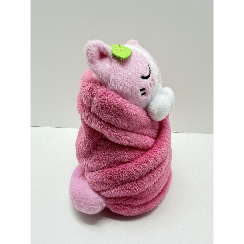 Purritos Strawberry Uncute Plush Pink Cat In A Blanket 7” Stuffed Animal Toy - Picture 3 of 8